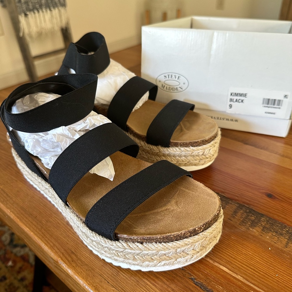 Steve Madden kimmie black platform sandals